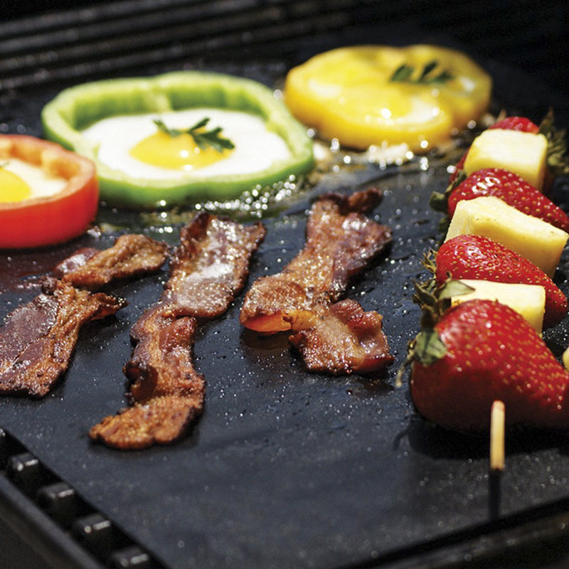 2PCS Non-Stick BBQ Grill Mats Easy to Clean Works on Electric Grill Gas Charcoal Barbecue (BPA-Free FDA Certified) Black 2PCS Non-Stick BBQ Grill Mats Easy to Clean Works on Electric Grill Gas Charcoal Barbecue (BPA-Free FDA Certified) Black